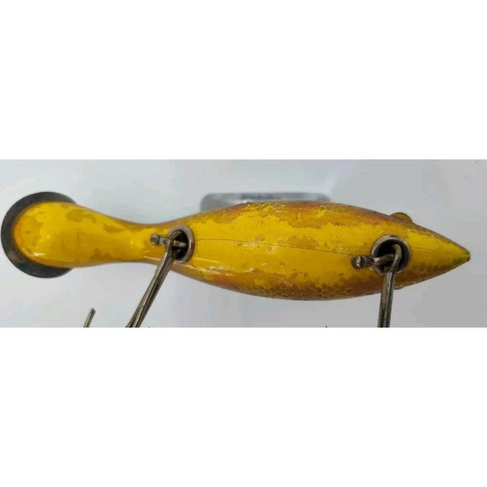 1915-29 HEDDON DOWAGIAC Lure TAD POLLY WOOD GLASS EYES ANTQ VTG RARE BR8.0PA2162